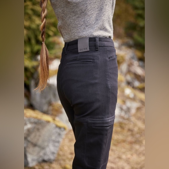 NWT Duer All-Weather Denim High Rise Barrel Pant - Black - Picture 5 of 16